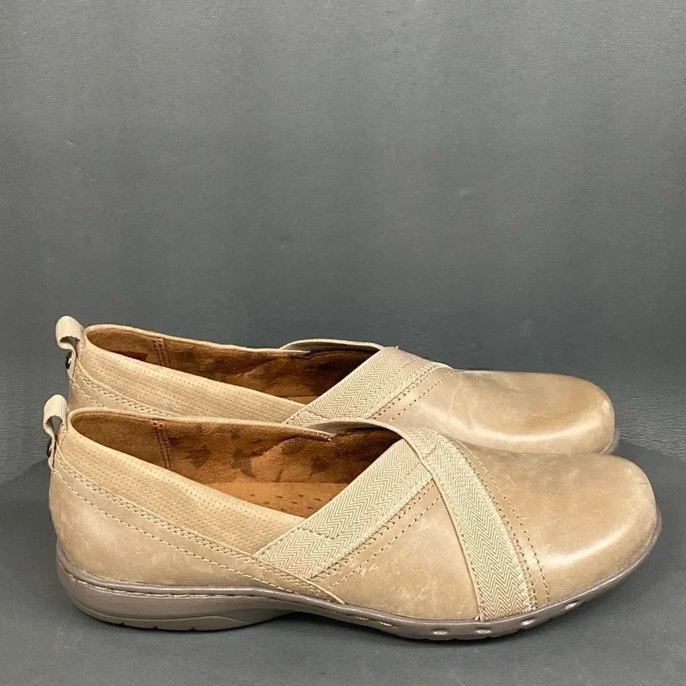 Women's Rockport Cobb Hill Penfield Envelope Loafer Stone Leather size 6.5